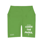 Women's High Waist Chase the Paper Yoga Shorts (Green)