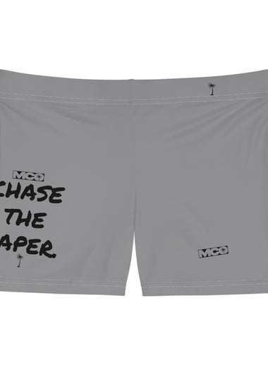 Women's Chase the Paper Tight Shorts (Grey)