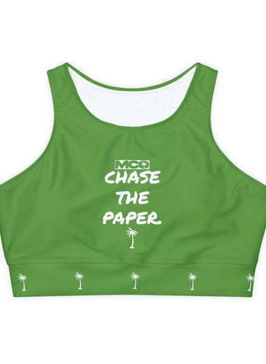 Women's Chase the Paper Sports Bra (Green)