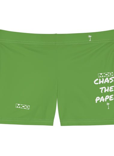 Women's Chase the Paper Tight Shorts (Green)